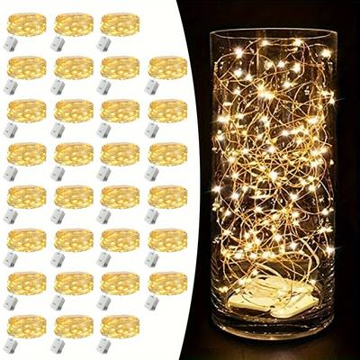 LED Fairy Lights Battery Operated String Lights - 2m20LED Silver Wire Firefly Starry Moon Lights For DIY Crafts Wedding Table Centerpieces Party