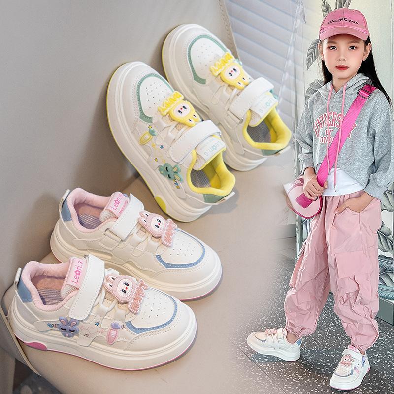 Girls' Velcro Cartoon Casual Shoes Student Sports Shoes Boys' Non-slip Shoes
