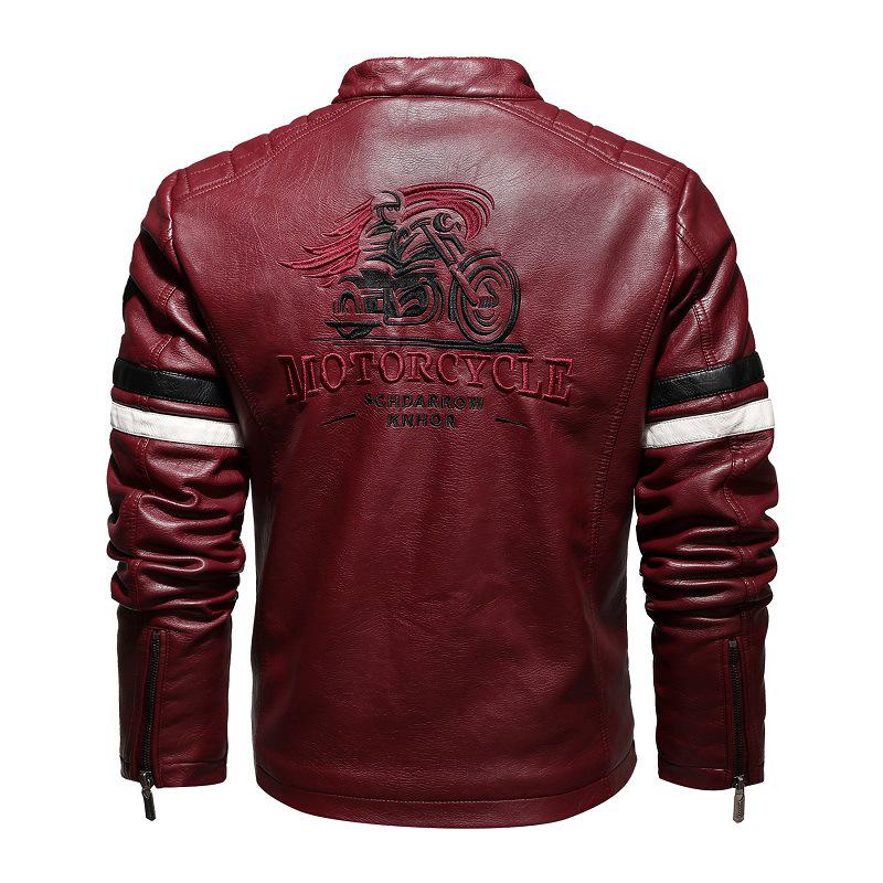 Men's Leather Jacket Plus Size Slim Fit Men's PU Leather Jacket