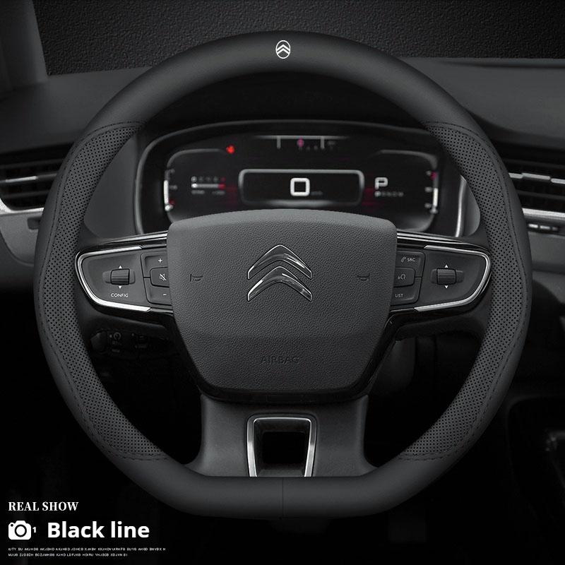 Leather Car Steering Wheel Cover Citroen DS3 C2 C3 C4 C5 C6 ELYSEE VTS Xsara C-Crosser Berlingo Jumpy AIRCROSS C3-XR Accessories anc123