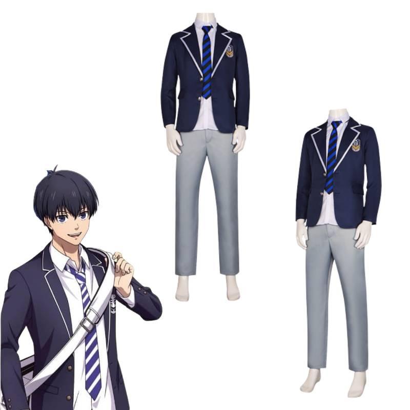 Blue Lock Cosplay Suit Isagi Yoichi School Uniforms Coat Tie Shirt Pants Costume