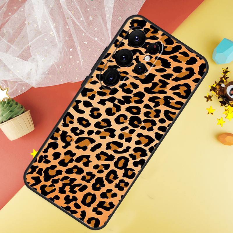 

Leopard Print Black Cheetah Pattern Phone Case For Samsung Galaxy S25 FE S23 S21 S20 S22 S24 S26 Ultra S10 S26 Plus Cover Coque Galaxy S22 Plus