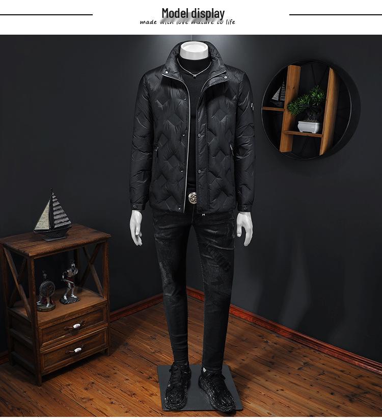 Men's 2025 Winter Slim-Fit Stand Collar Down Jacket - Trendy European Design, Duck Down, Warm Outerwear