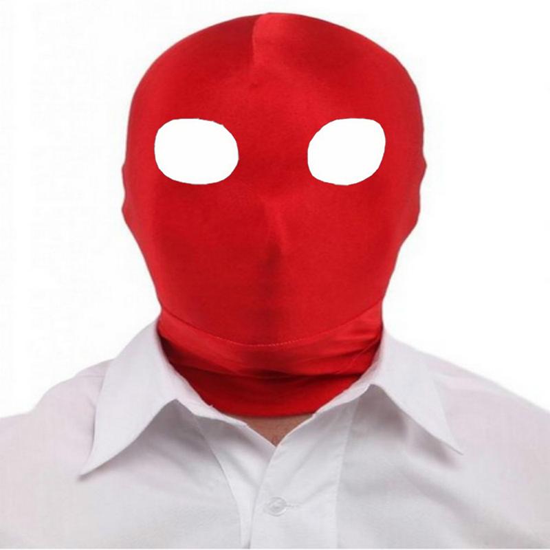 Halloween Cosplay Sexy Party Lycra Spandex Zentai Open Eyes Mouth Full Mask Hood