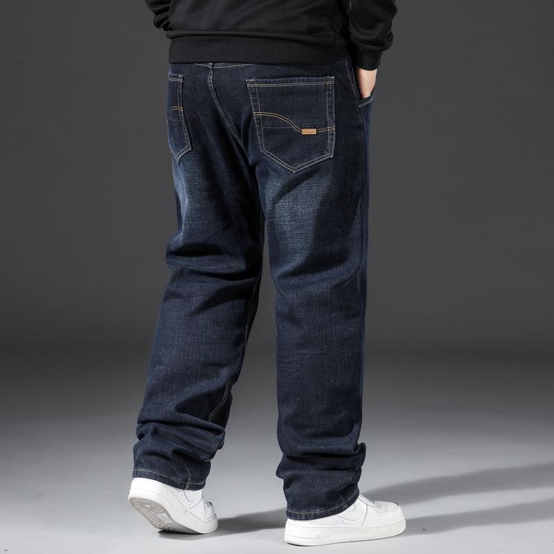 Summer Plus Size Stretch Denim Trousers for Men Loose-Fit Casual Business Long Trousers