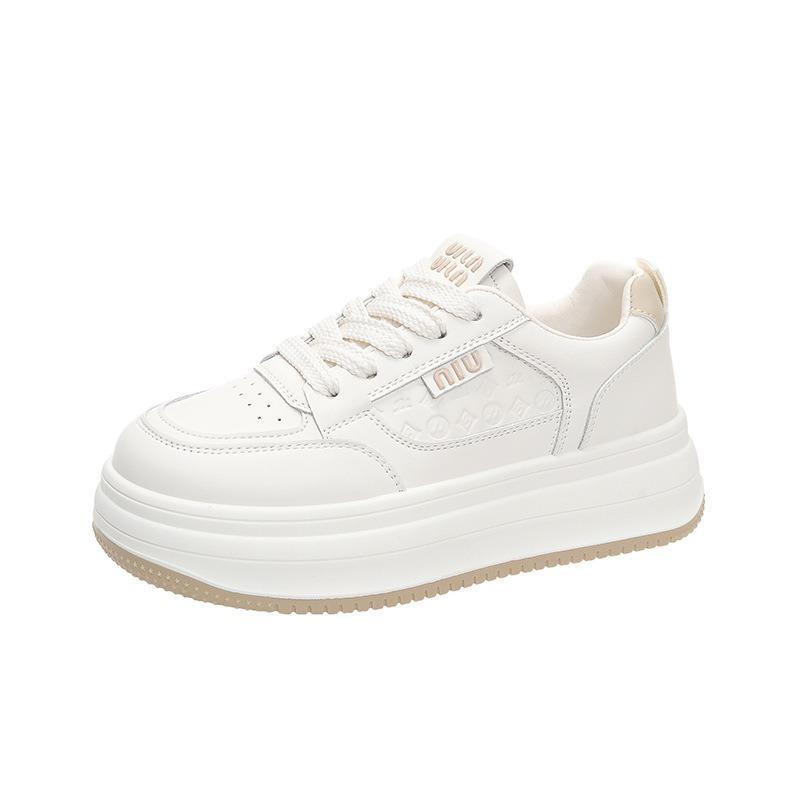 Leder kleine weiße Schuhe Kinder Einzelschuhe Plateau Erhöhung Board Schuhe Herbst neue vielseitige lässige Sportschuhe Damen