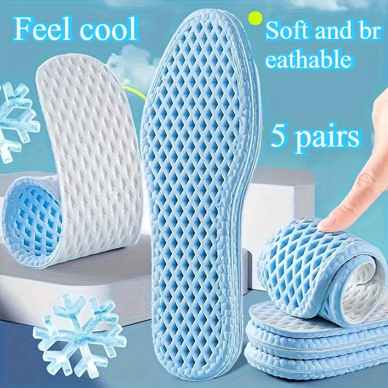 Soft Comfortable Summer Cooling Insoles - Blue, Reusable Breathable Honeycomb Design, Fit for All Shoes