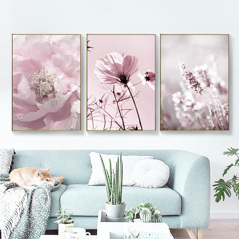 Lindas flores florescendo mulher senhora lona arte de parede impressões pintura moda blush selvagem botânico pôsteres sala de estar decoração imagem