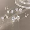 925 Silver Jewelry Women Fashion Cute Tiny Clear Crystal CZ Stud Earrings Gift for Girls Lady