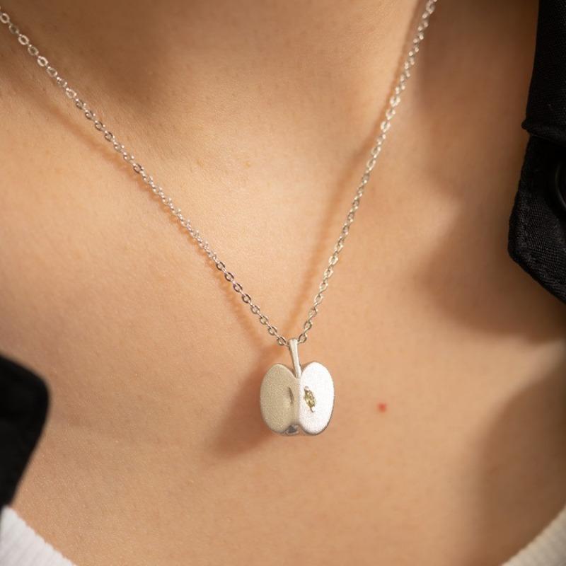 New fashionable and creative Apple pendant with niche design, good luck necklace