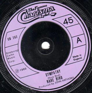 

7inch Record RARE BIRD - Sympathy / Beautiful Scarlet CB262 Charisma 1975 UK Rock Used