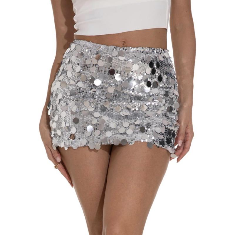 Neue Frühjahrs- und Sommerdamenbekleidung unregelmäßige Größe Pailletten Mode Miniskirt Damen Party Nachtclub Party