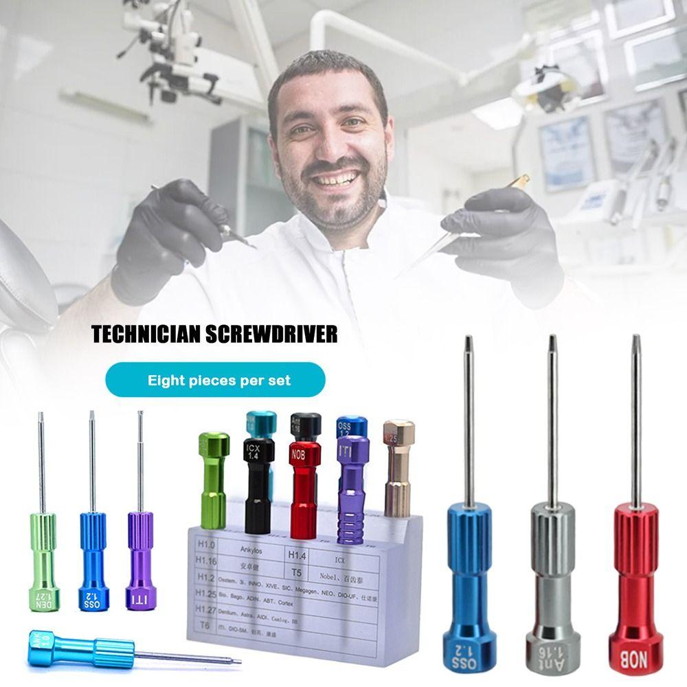 

Stainless Steel Tool Kit Multiple Color Micro Screwdriver Durable Screw Driver Dental Laboratory синій