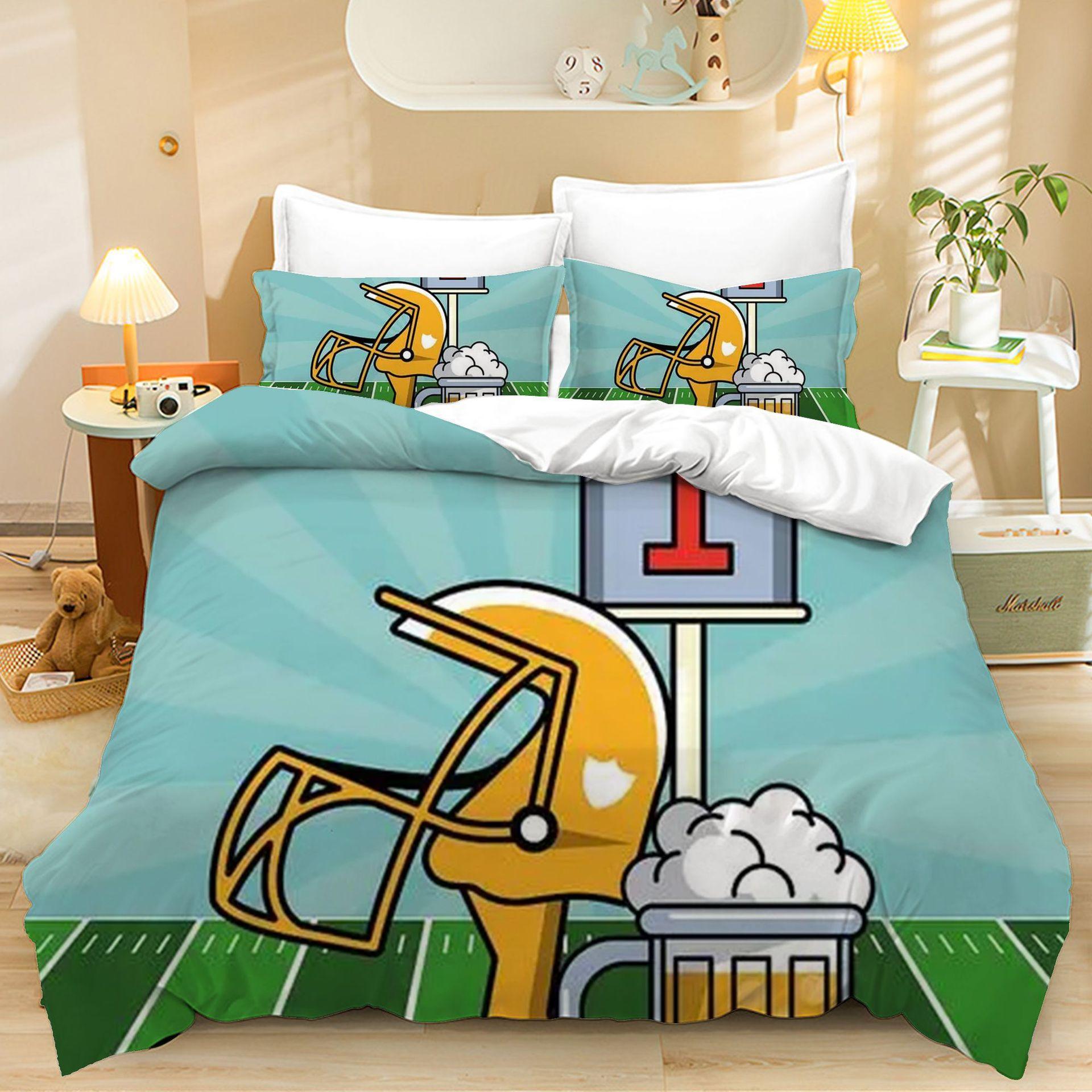 

Home Textiles Three-Piece Event Bowl Cartoon Digital Printing Quilt Pillowcase Bedding 90 * 200 two-piece set