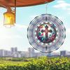 Butterfly Cross Wind Spinner 2D Laser Cut Metal Garden Decor with Floral Design 360 Rotating Hook for Indoor Outdoor Housewarming Gift