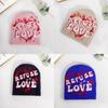 Acrylic Knit Hat With Love Alphabet Design Street Style Casual For Autumn