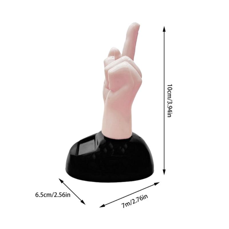 Solar Middle Finger Shakings Toy Car Dashboards Dancing Figure Toy Brown Creative Car Bobbleheads Decorative Ornament