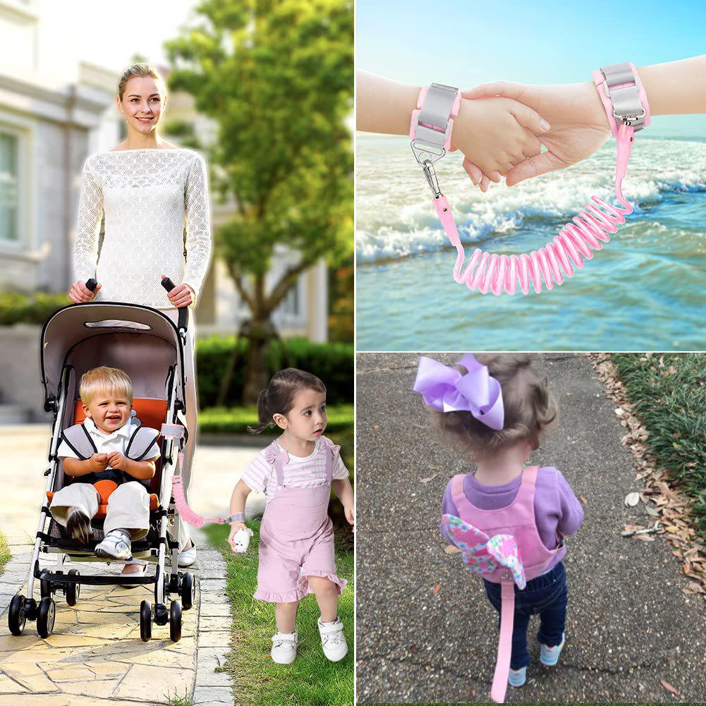 Children's Anti-Lost Safety Leash and Backpack Combo with Traction Rope and Wristband for Strollers