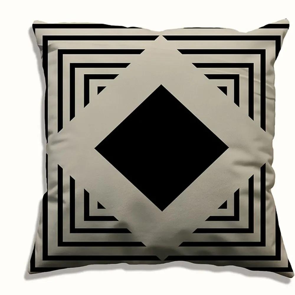 Home Decor Modern Black And White Geometric Pattern Pillows Pattern Cushion Cover Suitable For Sofa Bedroom Car Pillow Cover