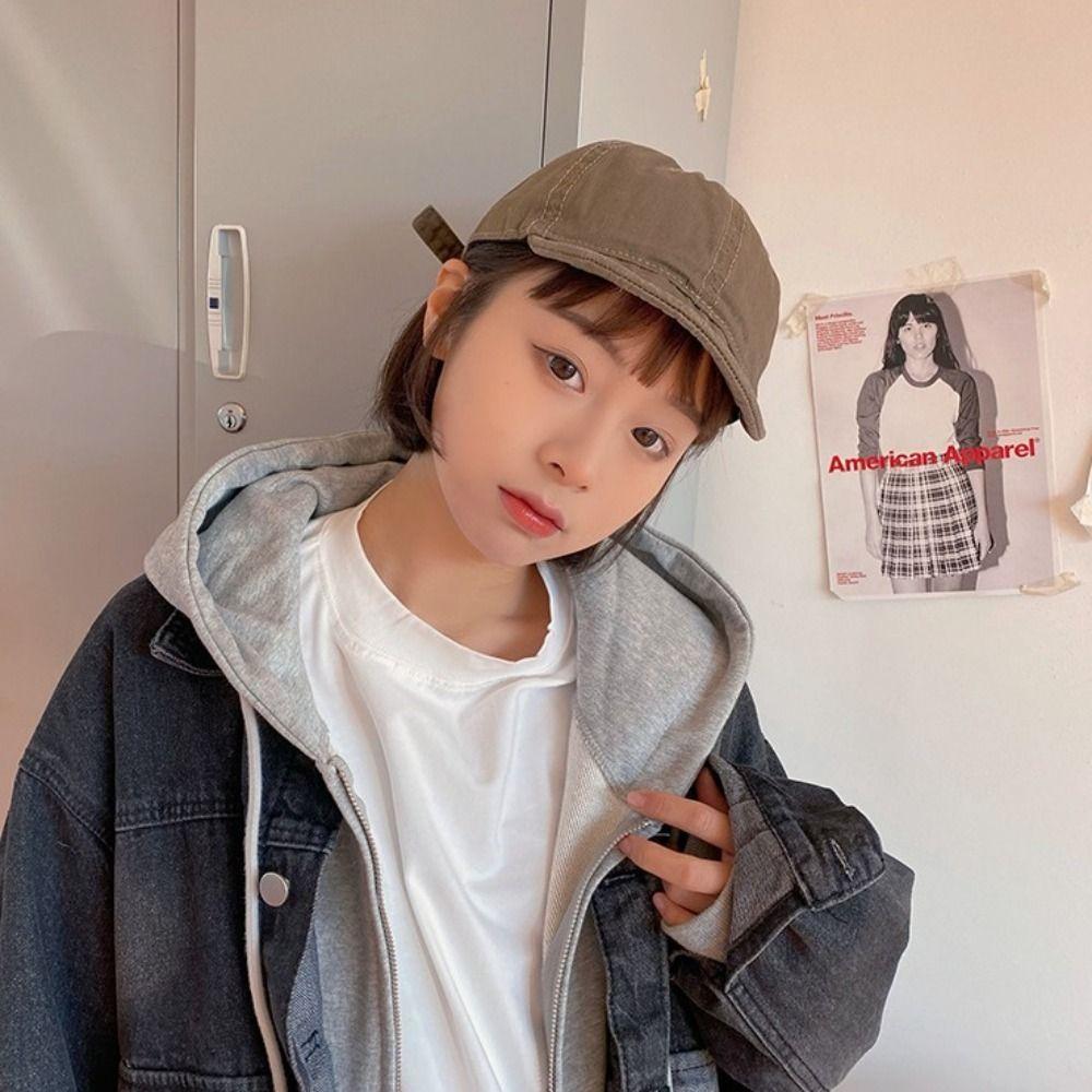 Adjustable Peaked Cap Short Brim Snapback Cap Fashion Baseball Hat  for Men Women