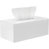 Acrylic Tissue Box Covers with Magnetic Base Dryer Sheet & Mask Organizers for Bathroom Office Car - White Rectangular