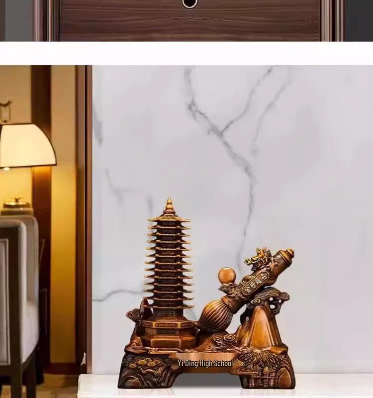 Thirteen-Story Wenchang Pagoda Pen Holder - Office Desk Decoration Gift for Students & Children, Symbolizing Advancement