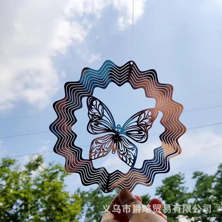 3D metal sheet hummingbird wind wheel, Garden decoration, aesthetic room decor, home decor, Stainless steel rotating wind chime
