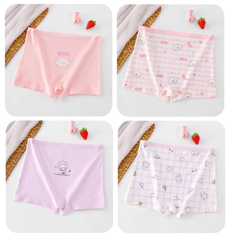 Girls' Plus Size Pure Cotton Safety Shorts - Junior High, Puberty-Friendly Four-Corner Briefs