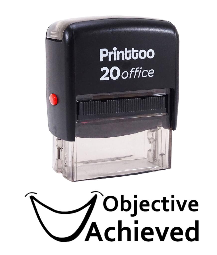 Printtoo OBJECTIVE ACHIEVED Self Inking Rubber Stamp Office Stationary Custom