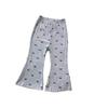 Girls Korean Cartoon Print Flare Pants Autumn Casual Chic Wide Leg Trousers for Kids