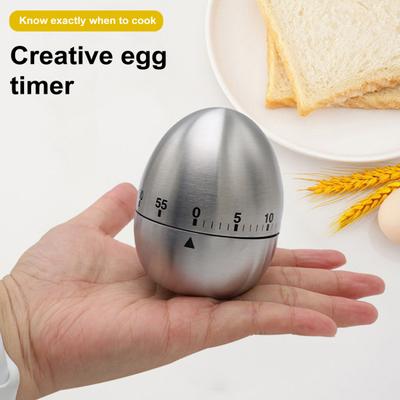 Mechanischer Küchentimer, 60 Minuten Countdown-Alarm, laute 70-dB-Glocke, Edelstahl, keine Batterien, einfach zu verwendender Timer zum Kochen, Lernen, Hausaufgaben, Yoga