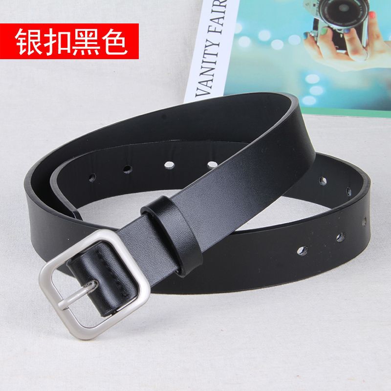 Casual Modern Pu Belt Featuring Sleek Square Buckle For Students And Fashion Enthusiasts