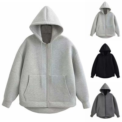Sudadera Retro de Invierno con Cremallera, Abrigo de Calle de Manga Larga a la Moda, Abrigo de Mujer