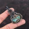 Copper Amazonite Pendant Copper Wire Wrapped Pendant Natural Gemstone Pendant Copper Jewelry Handmade Pendant Wire Wrap Jewelry Gift For Him