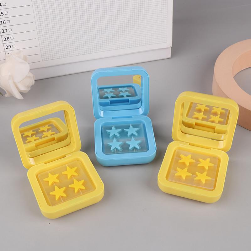 1Box Yellow/Blue Acne Patch Fade Repair Invisible Acne Removal Stickers Cute Concealer Makeup Tool Star Style With Mirror Box