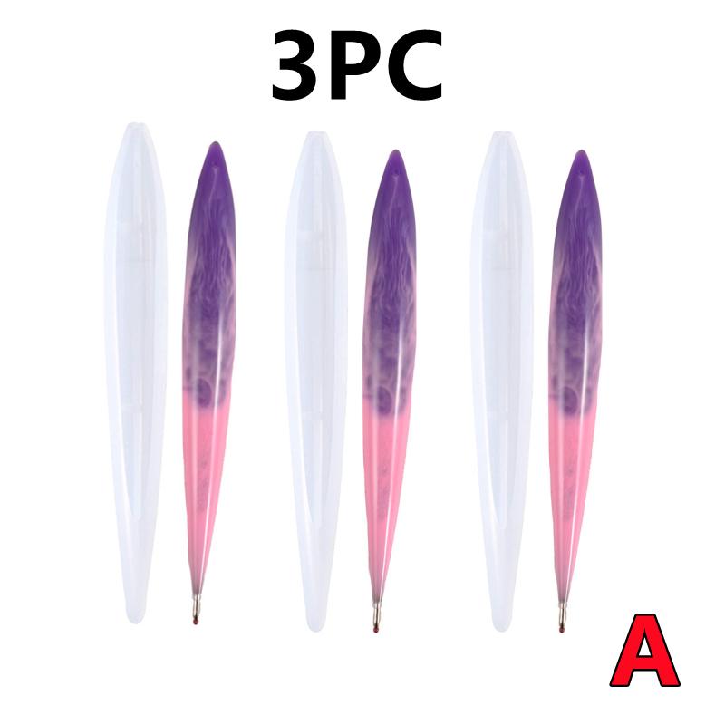 New 3/1PC Transparent Pen Silicone Mould Set DIY Ballpoint Pen Mold Epoxy Resin Molds for Jewelry Casting Pen Holder Making
