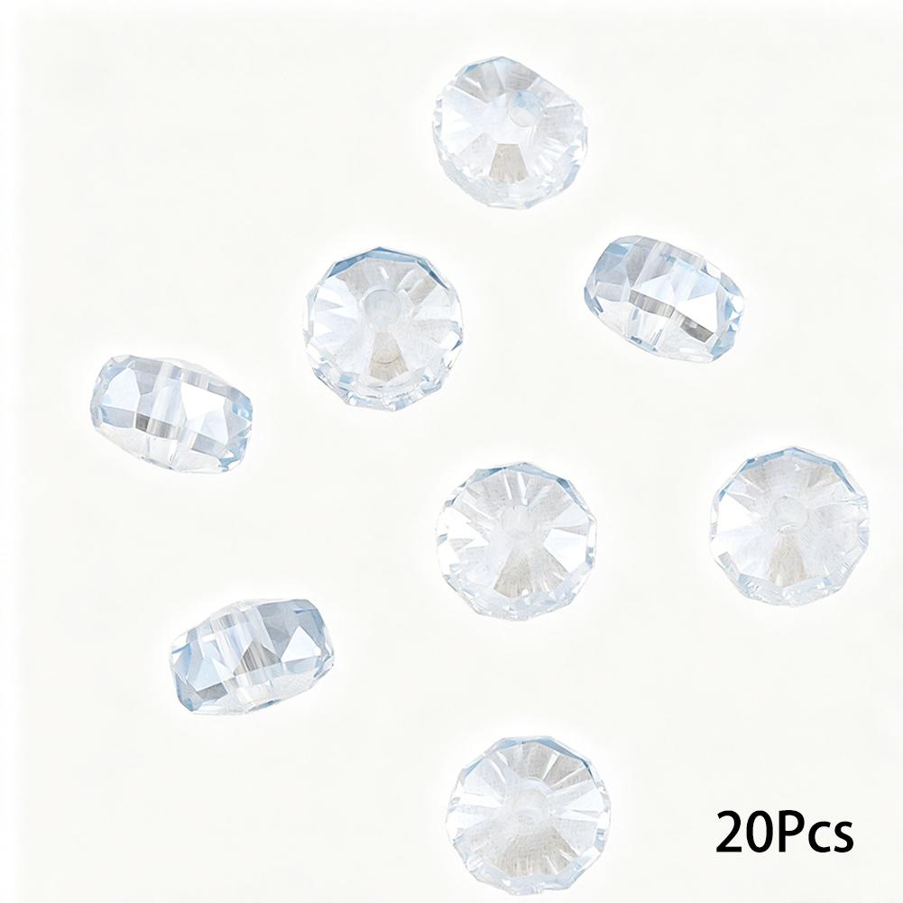 20Pcs Glass Beads High Transparent Colored Cut Glass Crystal Spacer Beads For DIY Jewelry Making Accessories