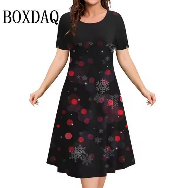 Elegant fashion short sleeve t-shirt dress beach vacation midi dresses women 3d print clothing