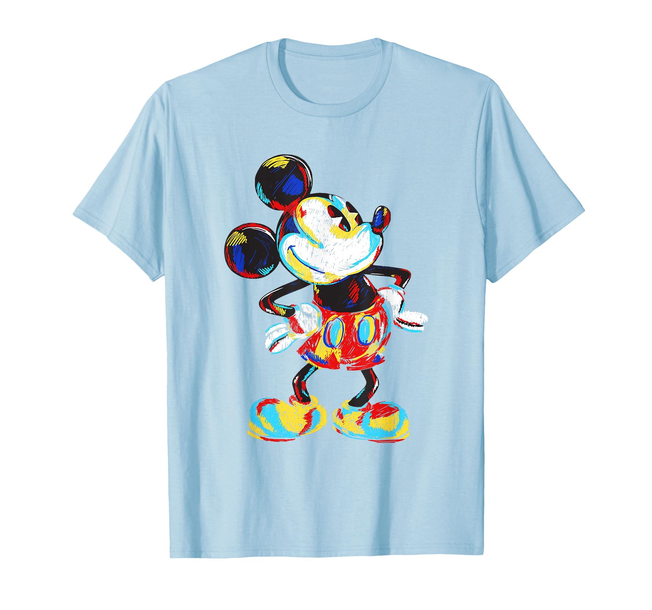 Disney Mickey Friends Rainbow Impressionist Mickey & T-Shirt синий