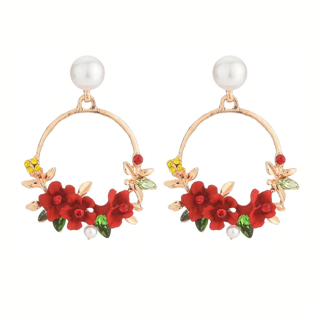 Flower Earrings Soft Clay Pearl Earrings Ear Jewelry Female