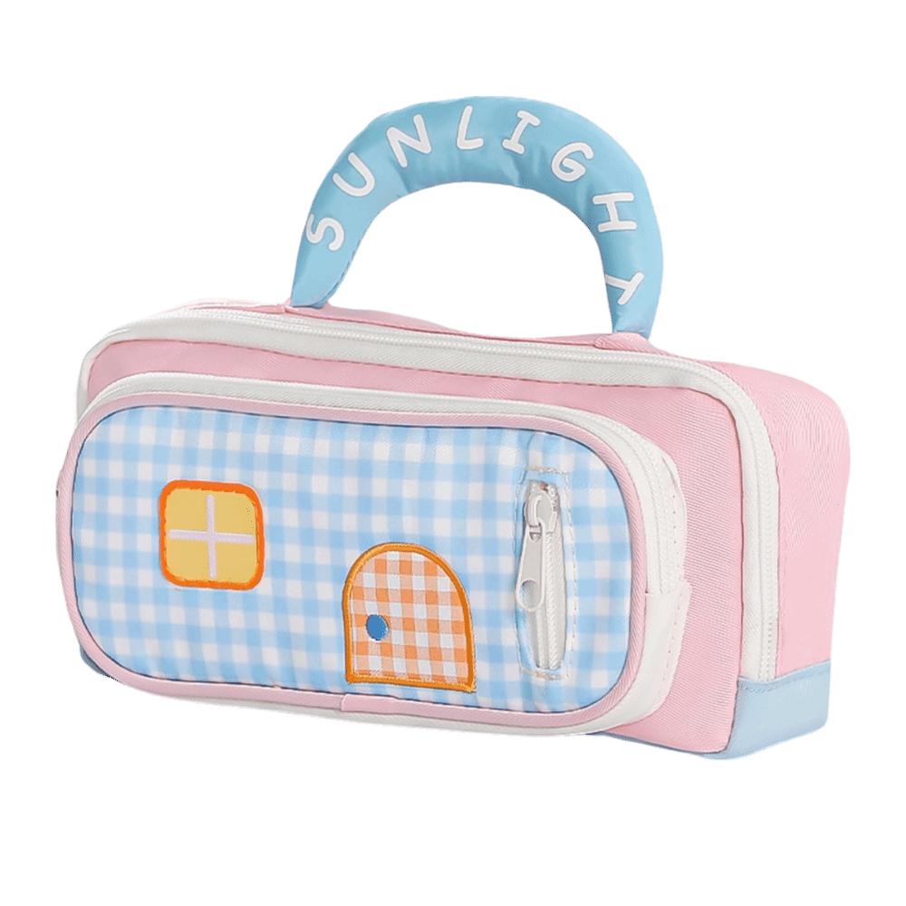 

3-layers Pencil Pouch Large Capacity Stationery Organizer New Pencil Case Students рожевий