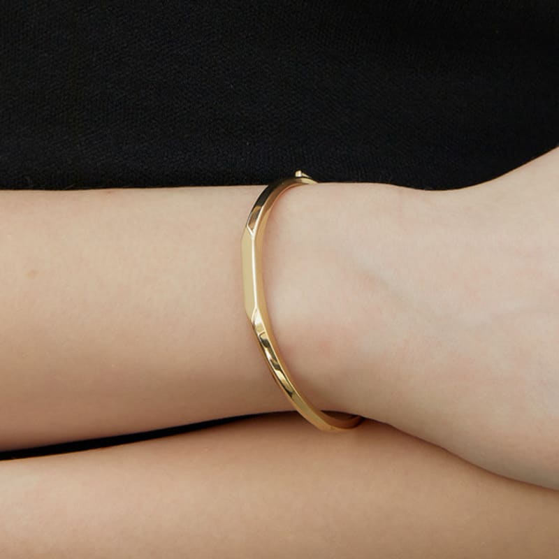 

LUNNE Срібний 925 Суцільний Браслет-Бенгл #LSB18 Silver