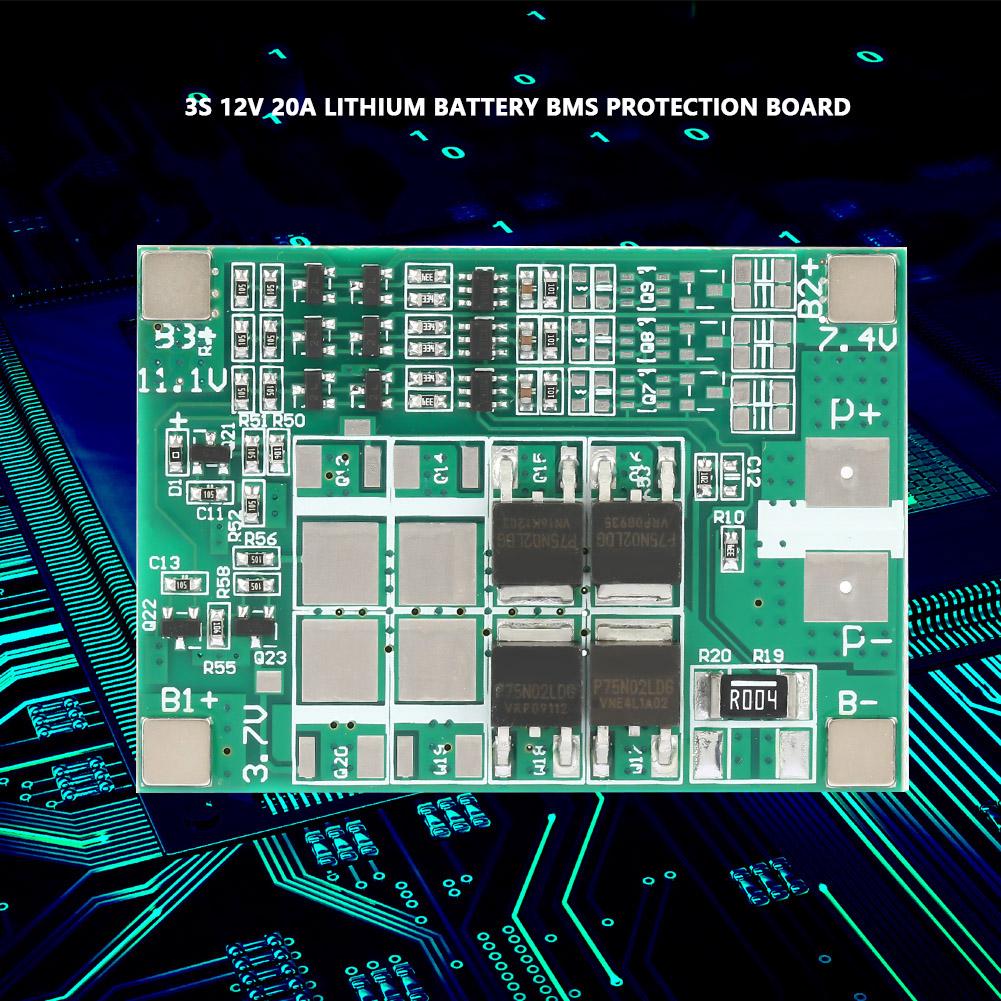 3S 12V 20A Lithium-Batterie-Schutzplatine Präzisions-BMS-Platine