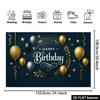 2D Gold Silver Balloon Happy Birthday Background for Men & Women Party