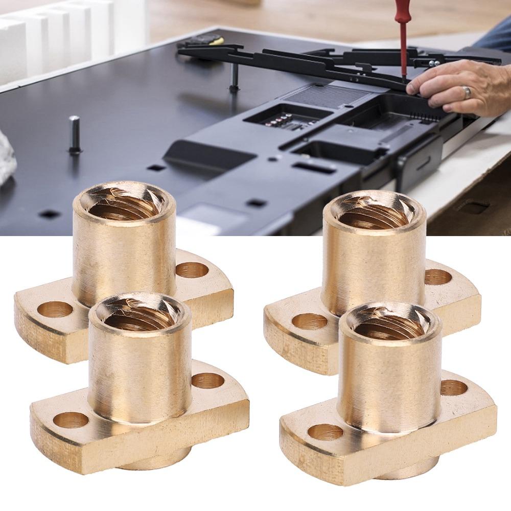 4pcs Upgrade Lead Screw Nut Brass Tone Flange Nut Pack Hardware Fastener Ender 10