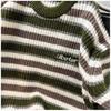 Men's Japanese Retro Striped Sweater - Thick Knit, Round Neck, Loose Fit for Autumn/Winter
