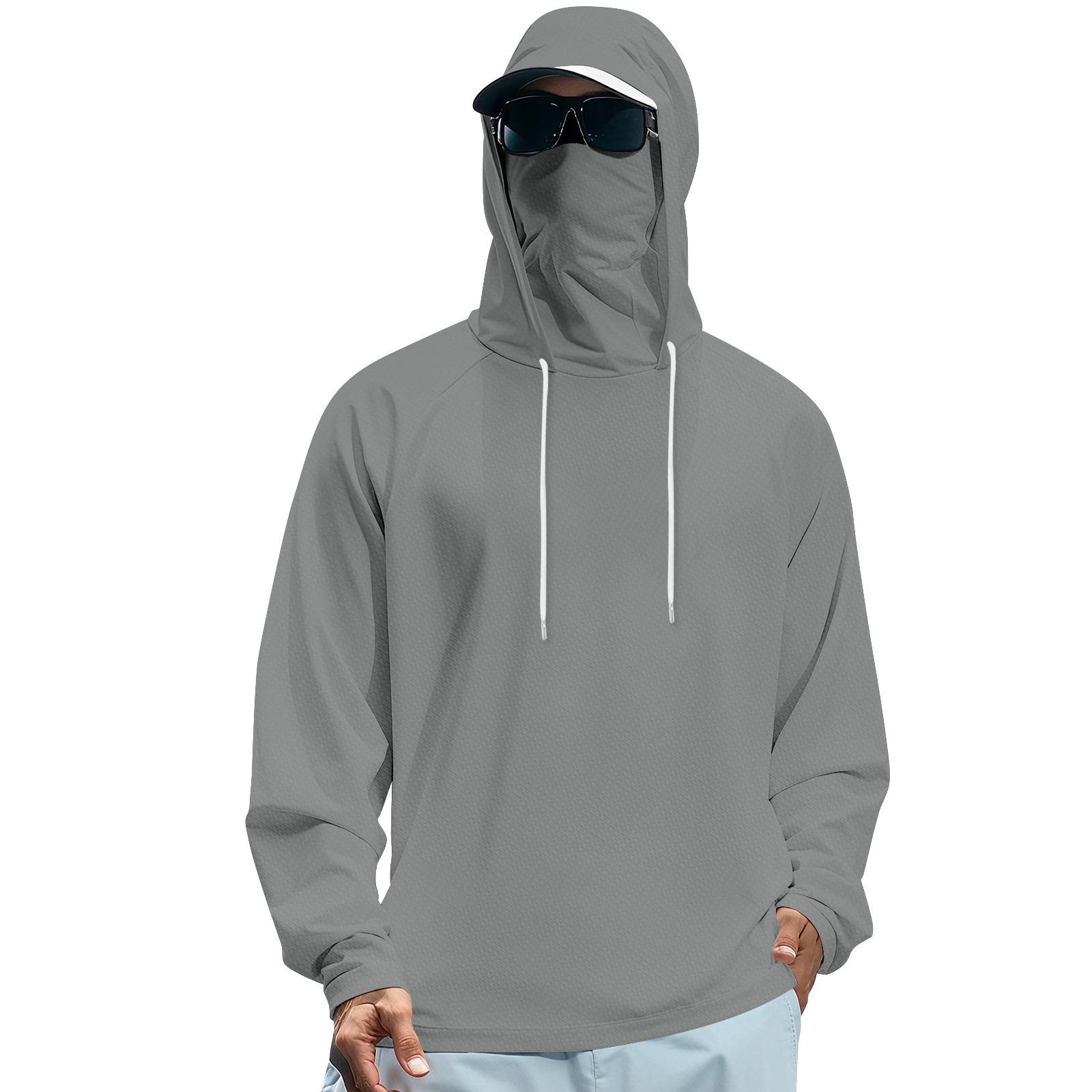 

Унисекс однотонная толстовка с капюшоном, маской для лица и плюшевыми рукавами реглан L