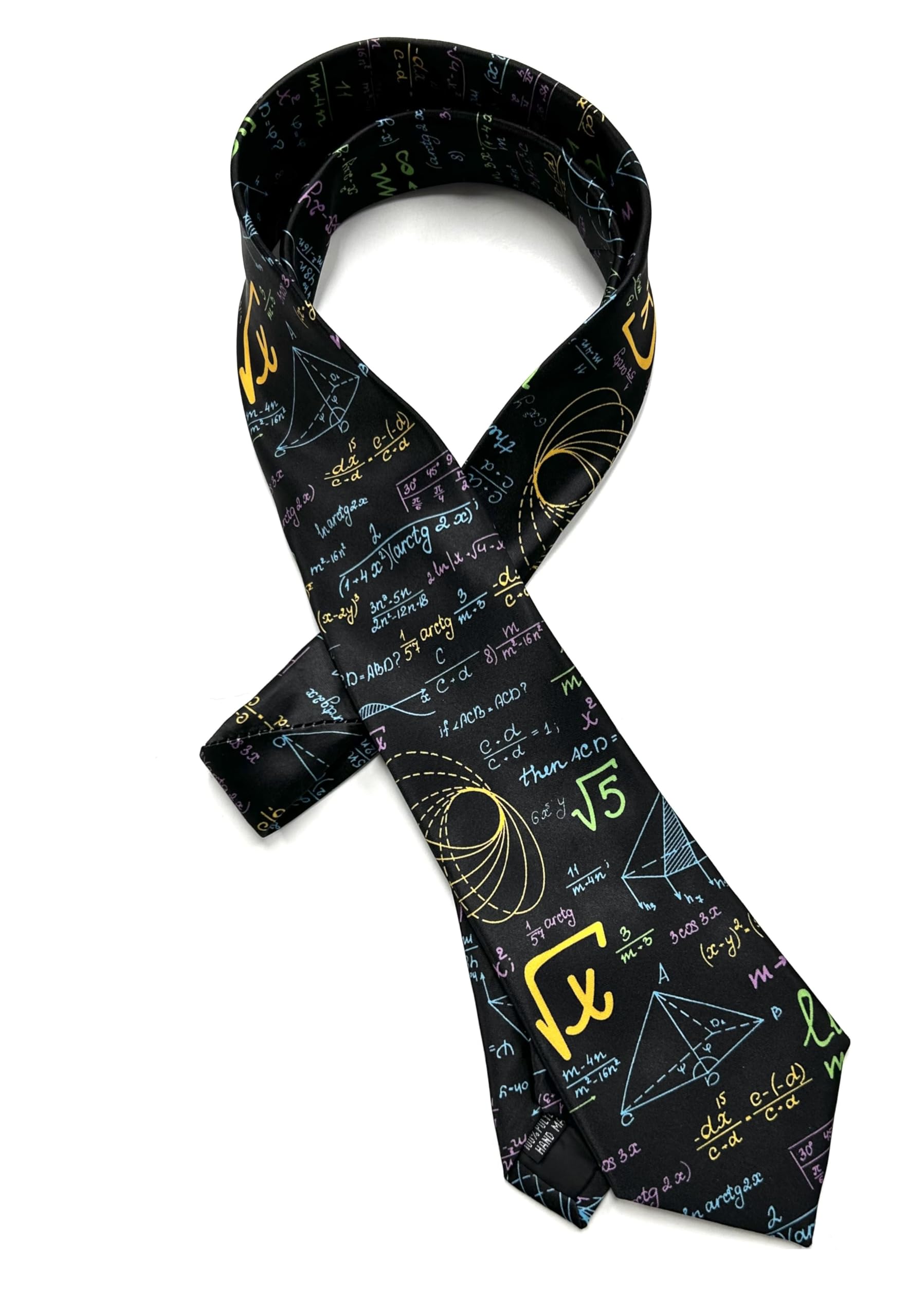 

[HANG OVER] [A must-see for physics and math enthusiasts] Mathematical formula tie, scienceengineering, geometric, chalk art style, silk-touch