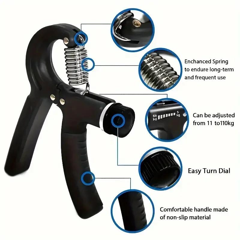 1Pcs 60KG Hand Grip Strengthener Gym Equipment Gripper Forearm Exerciser Grips Exercise Hands and Fingers Trainer Muscle Fitness