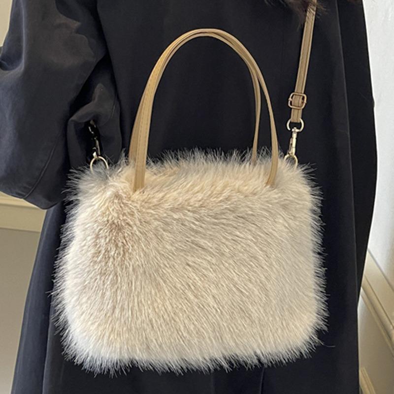 Autumn New Hair Bag Fashion Trend Women's Handbag Texture Large Capacity Small Square Bag Plush Bag